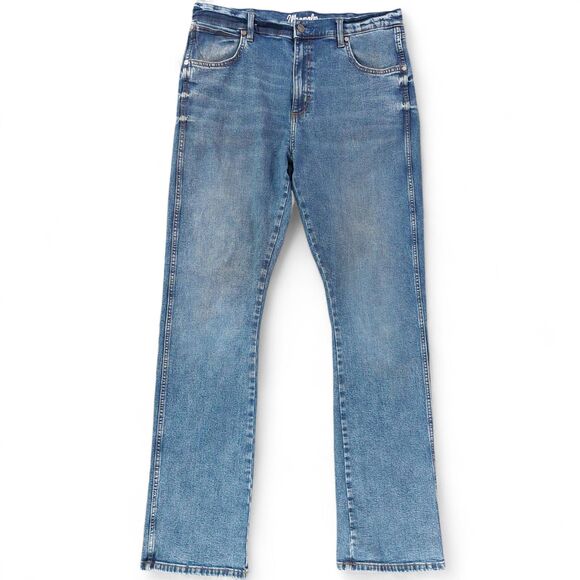 Wrangler Retro Jeans Mens 36x38 Blue Slim Boot Bootcut Stretch Denim 1077MWZMP - Picture 1 of 12